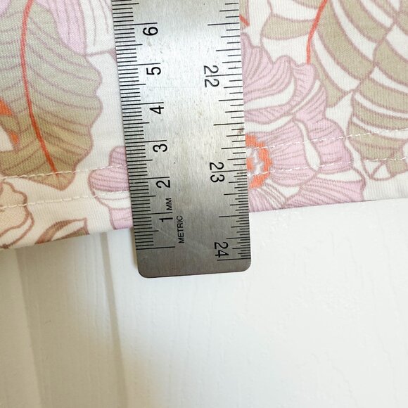 Womens Floral Stretchy Tank Top Size Large Pink Orange Tan Boho Summer - Picture 6 of 6